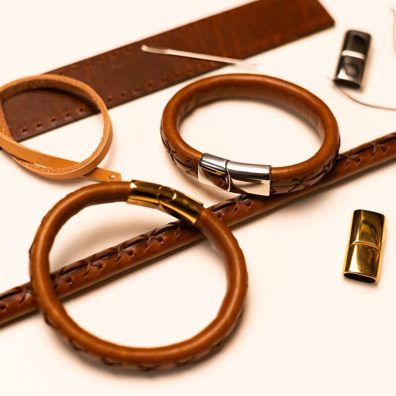 Hieroglyph-- Genuine leather bracelet- DIY