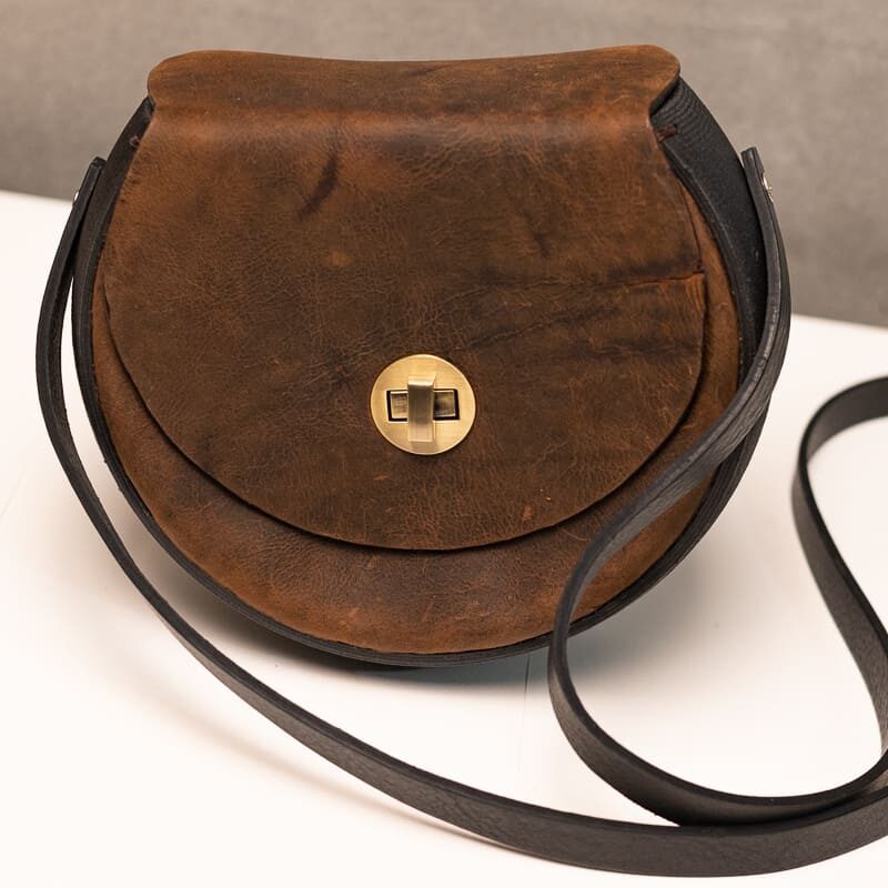 Trans-- Genuine leather cross body bag